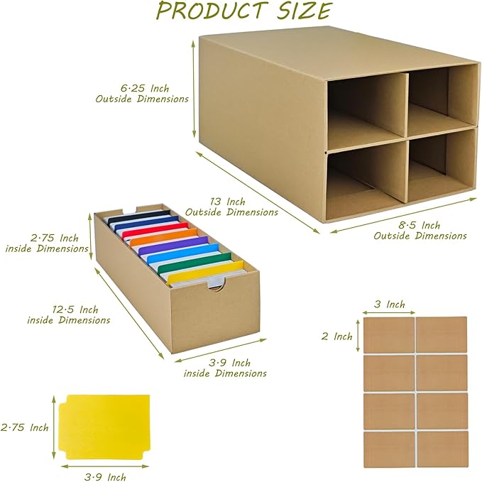 4 Sets Trading Card Storage Boxes, Includes 16-750 CT Boxes & 64 Dividers - Image 2