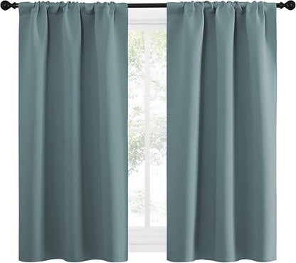 NICETOWN Greyish Blue Blackout Curtains Panels - Image 2
