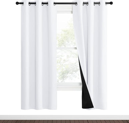 NICETOWN White Blackout Curtains 70 inches Long, 2 Pieces, Full Light Blocking by NICETOWN
