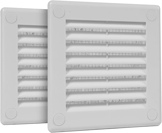 2-Pack 4" x 4" Square Air Vent Cover – White Plastic Vent Deflector by Unknown