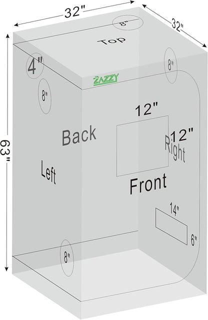 zazzy Grow Tent 32"x32"x63", High Reflective Mylar Grow Room - Image 8