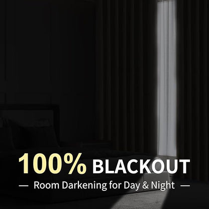 CUCRAF Linen 100% Blackout Curtains 72 Inch Length 2 Panels Set, Back Tab and - Image 2