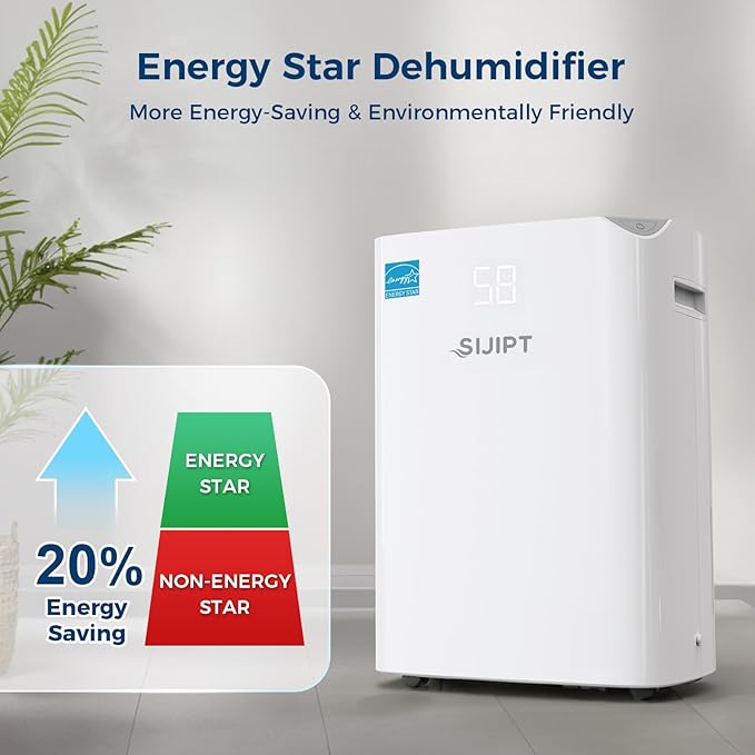Dehumidifier for Basement with Drain Hose, 100 Pint 6, 000 Sq. Ft Energy Star - Image 3