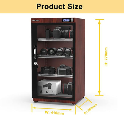 AUTENS 105L Dehumidifying Dry Cabinet Box, Wood grain Design Digital Control - Image 2