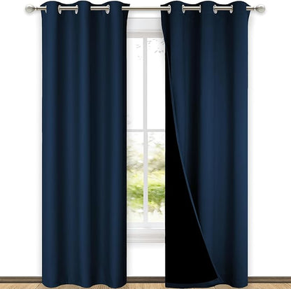 NICETOWN Moroccan Blue Full Shade Curtain Panels, Pair of Thermal Insulated & by NICETOWN