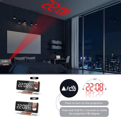 Projection Digital Alarm Clock for Bedrooms, Alarm Clock Radio on Ceiling - Image 2