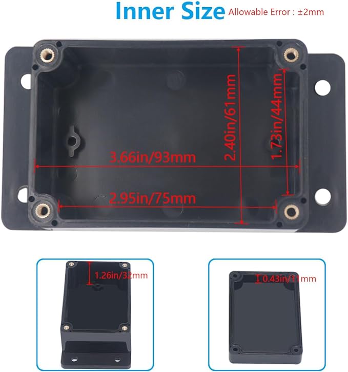 Outdoor Waterproof Junction Box IP67 Project Box ABS Black Electrical Boxes - Image 5