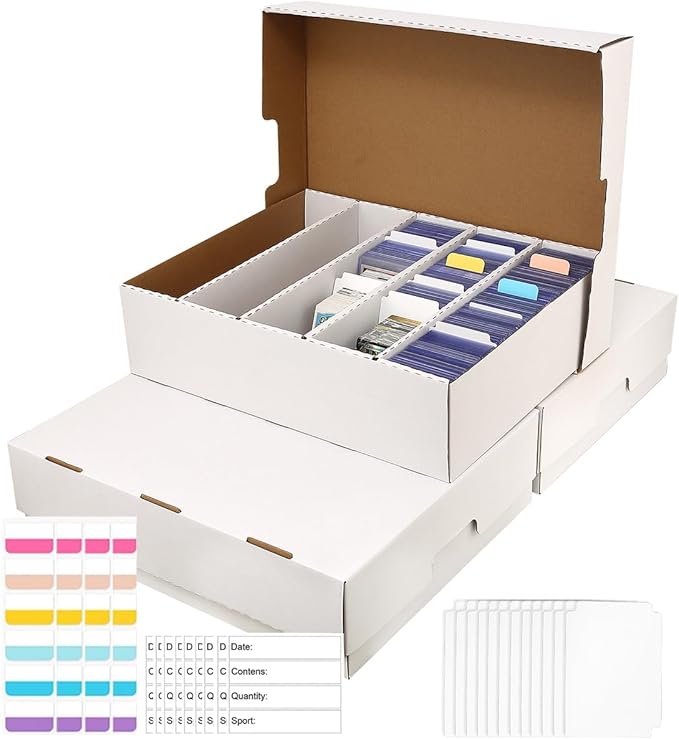 Sports Card Box 5 Row 11850 Count, Cardboard Card Storage Box by BIU-BOOM