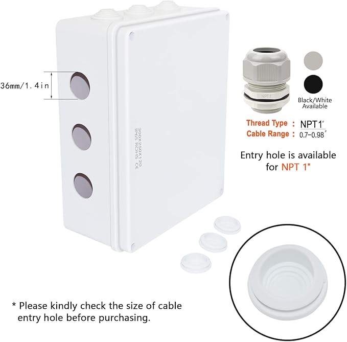 LeMotech ABS Plastic Dustproof Waterproof IP65 Junction Box Universal - Image 5