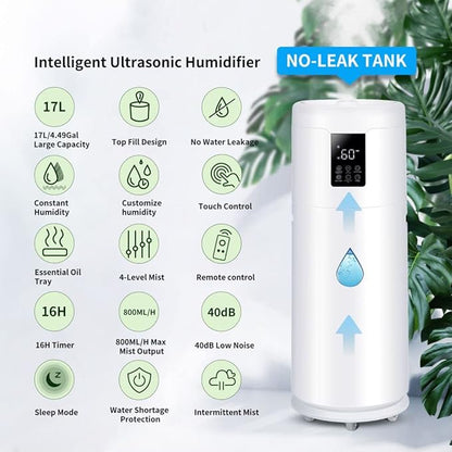 Humidifiers for Large Room Home Bedroom 2000 sq.ft. 17L/4.5Gal Large Humidifier - Image 8