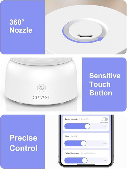 CLEVAST Smart Humidifiers for Bedroom, Top Fill 3L Cool Mist Quiet Ultrasonic - Image 9