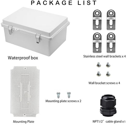 Waterproof Electrical Box, IP67 Junction Box Stainless Steel Latch Hinged Grey - Image 5