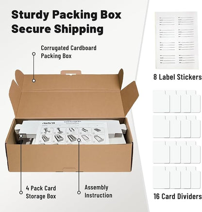 NUMINA 4 Pack 2-Row Cardboard Card Storage Box - Image 6