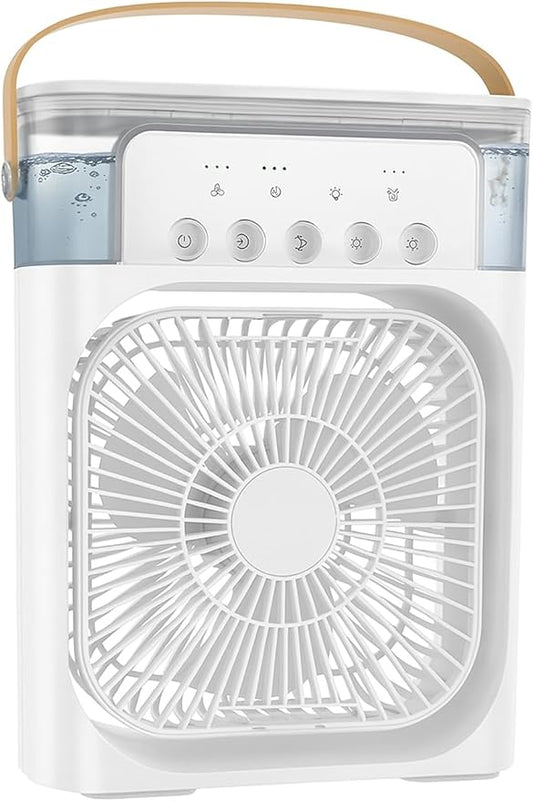 3-in-1 Mini Mist Fan with Humidifier and 7-Color LED Light, USB Powered by Unknown