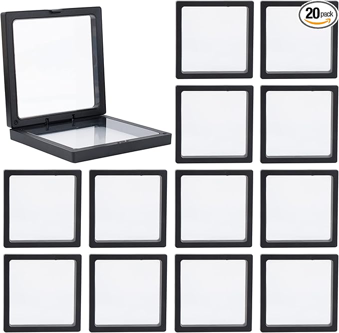 Framendino, 20 Pack Black 3D Floating Frame Display Case Challenge Coin by Unknown