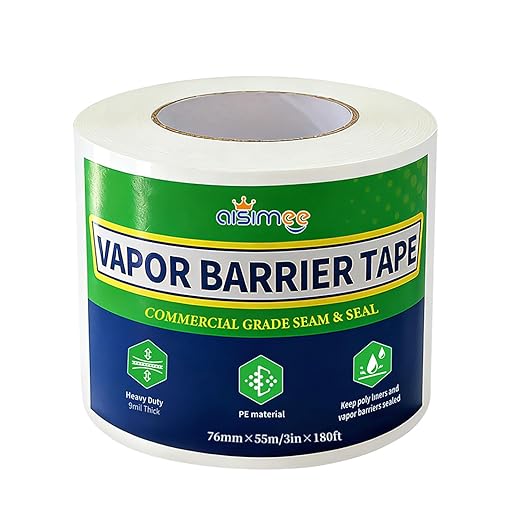 Vapor Barrier Tape, 3 in x 180 ft, High-Adhesion Waterproof Seam Tape by AISIMEE