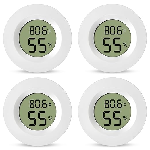4-Pack Mini Hygrometer Thermometer Digital Humidity Meter Indoor/Outdoor by VZZNN