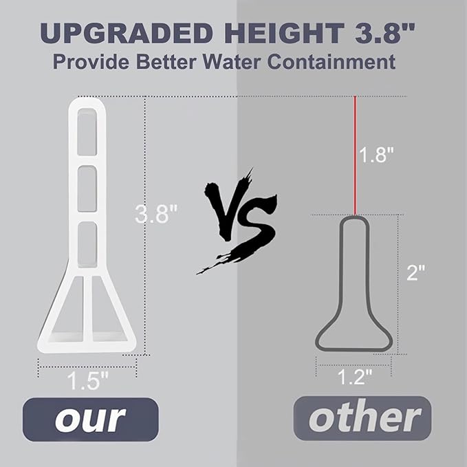3.8" High Shower Threshold Water Dam Barrier, 2025 Upgraded 67" Collapsible - Image 2