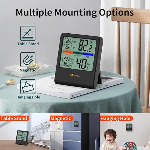 Digital Thermometer Hygrometer, Indoor Wall Thermometer Humidity Indoor - Image 4