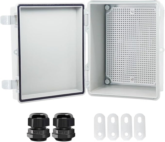Junction Box, Hinged Cover IP67 Waterproof ABS Project Box by Otdorpatio