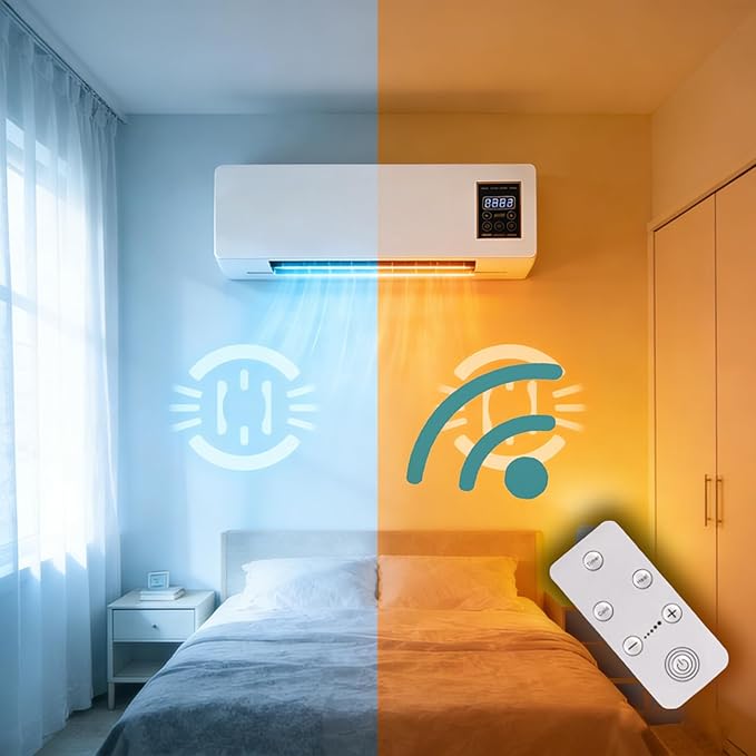 Mini Wall Mounted Air Conditioner, 2 in 1 Heater and Fan Combo Ductless Ac - Image 2
