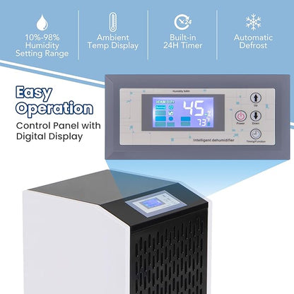 COSTWAY 250 Pints Commercial Dehumidifier - Image 3