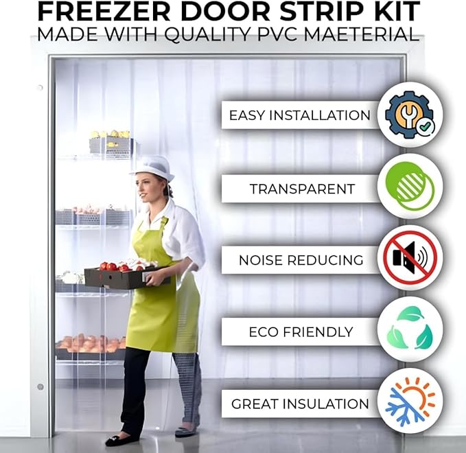 PVC Strip Door Curtain Kit – 84" x 96", Waterproof Insulated Barrier - Image 3