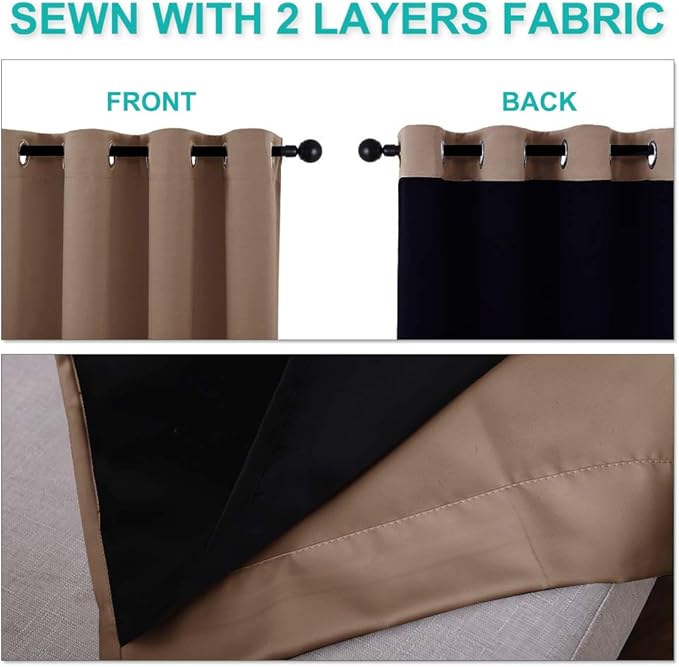 NICETOWN Blackout Curtains 80 inches Long, Full Light Blocking Drapes - Image 5