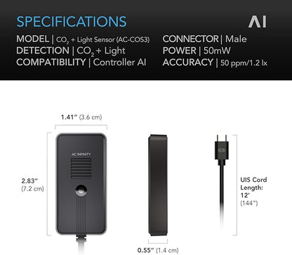 AC Infinity CO2 + Light Sensor, Exclusively Assists Controller AI+ Dynamically - Image 5