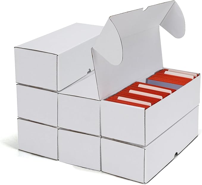 Bulk 200 Capacity Card Toploaders Storage Box, in Total 25 Pack All White - Image 3