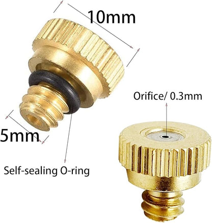 20 Pack Brass Misting Nozzles Tees, Brass Spray Nozzles - Image 2