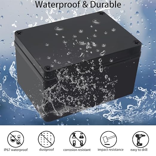 Junction Box, IP67 Waterproof ABS Black Project Box - Image 2