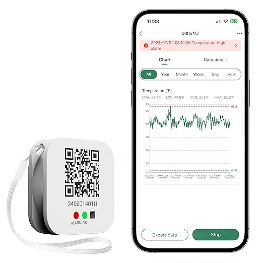Freshliance Bluetooth Temperature Humidity Data Logger Hygrometer Thermometer by FRESHLIANCE