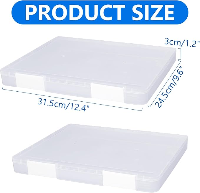 3 Pcs Clear A4 File Storage Boxes - Image 3