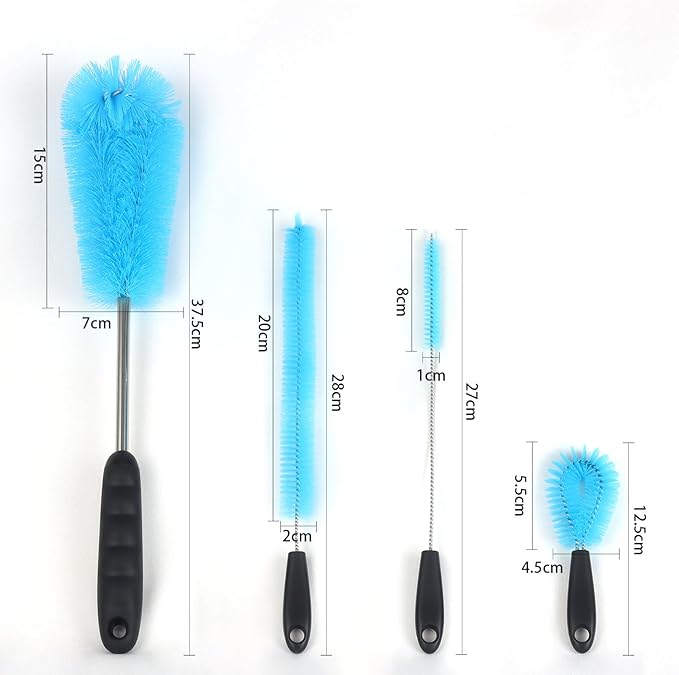 4 Pack Bottle Cleaner Brush Set 15/13/5 Inch Stainless Steel Water Bottle - Image 3