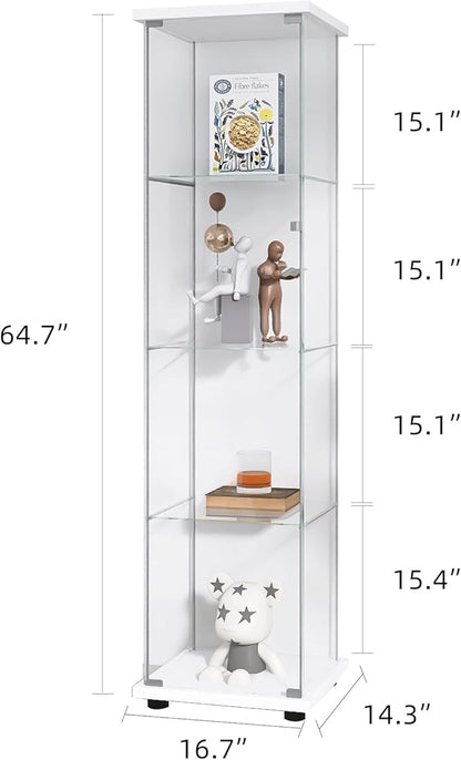 Yoluckea 4 Shelves Glass Display Cabinet - Image 2