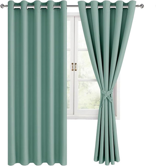 Hiasan Blackout Curtains for Bedroom, 60 x 63 Inches Length by Hiasan