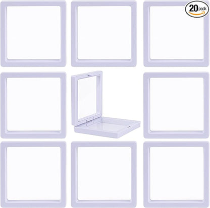 Framendino, 20 Pack White 3D Floating Frame Display Case Challenge Coin by Unknown