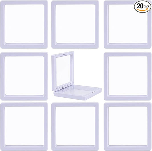 Framendino, 20 Pack White 3D Floating Frame Display Case Challenge Coin by Unknown
