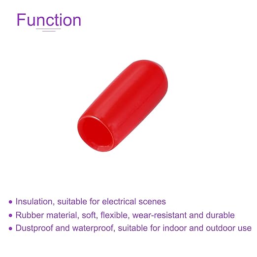 DMiotech 100 Pack 4mm ID Red Screw Thread Protectors Rubber End Caps Bolt Covers - Image 5