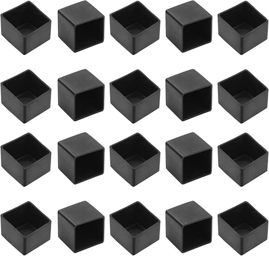 20 Pcs Square PVC Furniture Leg Caps, Vinyl Flexible Chair Leg Floor Protectors by Bonsicoky