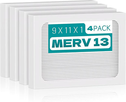 4-Pack 9 x 11 x 1 MERV 13 Replacement Dehumidifier Filter Compatible by Qinlov