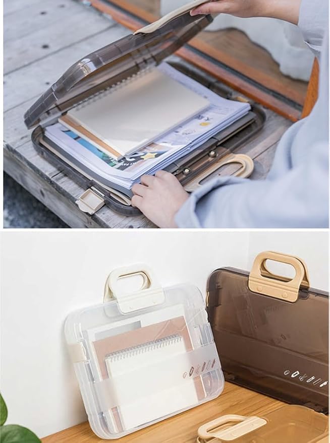 Portable File Box Clear Waterproof Document Storage Box - Image 6