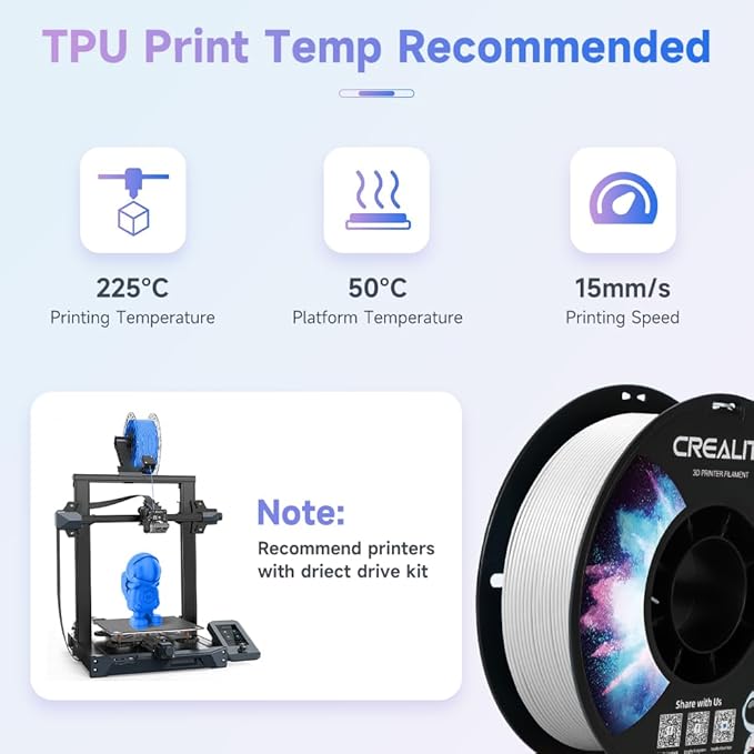 Official Creality TPU Filament, Flexible 3D Printer Filament 1.75mm, 95A Shore - Image 4