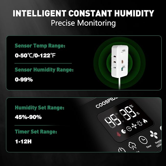 Coospider Reptile Fogger Terrariums Humidifier, Top Fill Cool Mist, Automatic - Image 4
