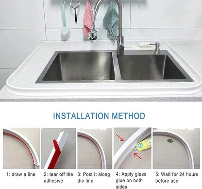 Collapsible Shower Water Guard Water Splash Guard Water Dam Barrier Shower - Image 4