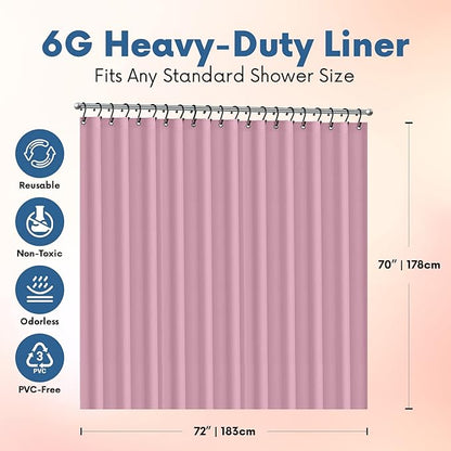 Premium Shower Curtain Liner, 6G PEVA Shower Curtain - Image 2