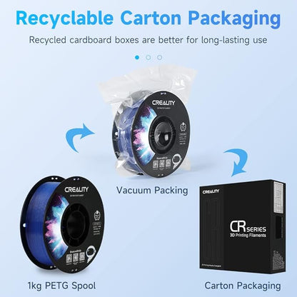 Creality PETG Filament 1.75mm Transparent Blue, 3D Printer Filament No-Tangling - Image 6