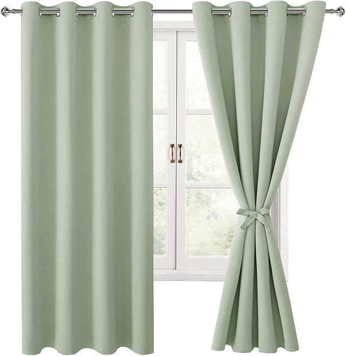 Hiasan Blackout Curtains for Bedroom, 52 x 63 Inches Length by Hiasan
