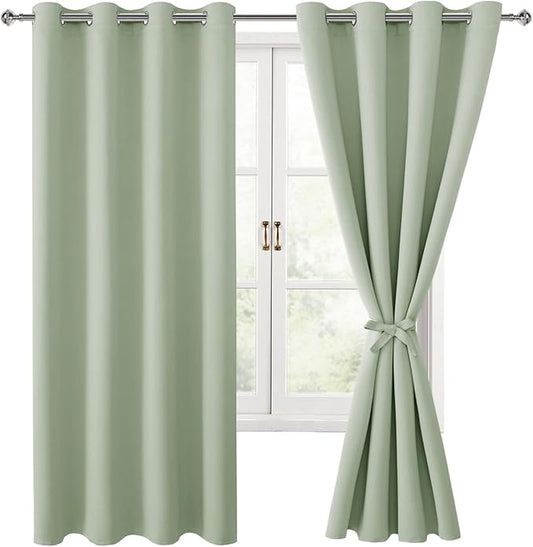 Hiasan Blackout Curtains for Bedroom, 52 x 63 Inches Length by Hiasan